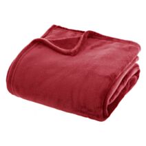 Plaid flanelle uni 180x230cm rouge - ATMOSPHERA