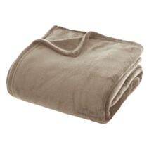 Plaid flanelle uni lin 180x230 blanc - ATMOSPHERA