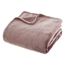 Plaid flanelle uni 180x230cm rose - ATMOSPHERA