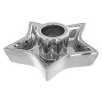 Support chandell métal argent étoile