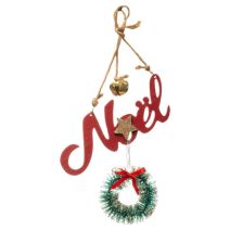 Bois noël rouge couronne