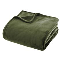 Plaid flanelle uni 130x180 kaki - ATMOSPHERA
