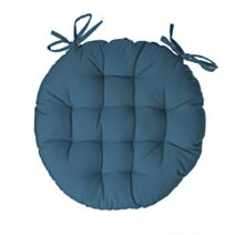 Galette chaise ronde Ø38cm bleu canard - ATMOSPHERA