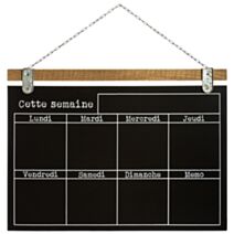 Semainier ardoise Micha 69x49cm noir - ATMOSPHERA