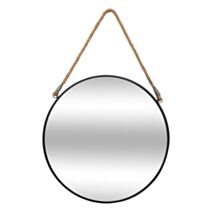 Miroir métal corde Eden noir D38 - ATMOSPHERA