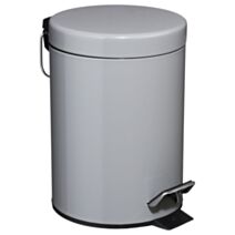Poubelle à pédale 3L métal gris - 5FIVE