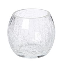 Photophore Alexis en verre craquelé H8cm Ø8cm - ATMOSPHERA, CRÉATEUR D'INTÉRIEUR