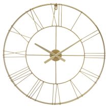 Horloge Vintage 3D en métal Ø70cm or