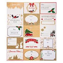15 Étiquettes paquets cadeaux Noël