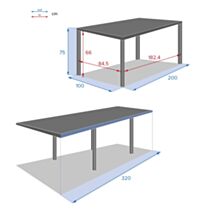 Table extensible Piazza aluminium graphite  12 places - HESPERIDE