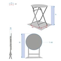 Table ronde pliante Greensboro 2 places graphite - HESPERIDE