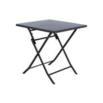 Table Greensboro pliante 2 places acier 70x70cm gris - HESPERIDE