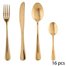 Ménagère 16 Pièces Gold Inox - ATMOSPHERA