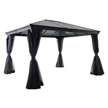 Pergola Belize polycarbonate 3,6x3m noir - HESPERIDE