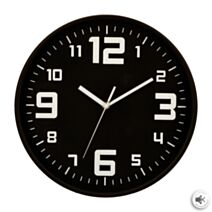 Horloge plastique elian noir Ø30cm - ATMOSPHERA