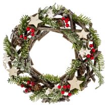 Couronne bois branche étoile 30cm