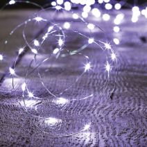 Guirlande intérieure 20 m.led pil.blanc froid