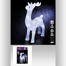 Décoration lumineuse extérieure Cerf debout blanc froid 45cm