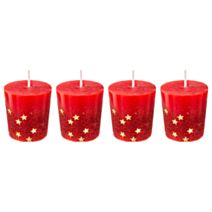 Bougie votive pailletée 48g x4 rouge - ATMOSPHERA
