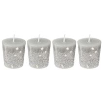 Bougie votive x4 argent 4cm 