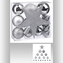 Kit déco argent 18 pièces