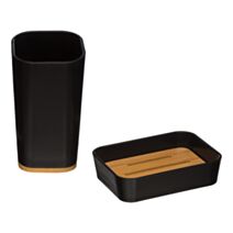 Ensemble gobelet et porte savon Natureo noir - 5 FIVE SIMPLY SMART