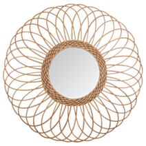 Miroir Rosace Gwenn Beige Rotin ⌀58cm