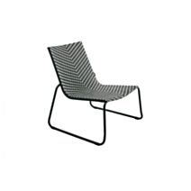 Fauteuil détente Jojakarta en acier noir/resine noir/blanc