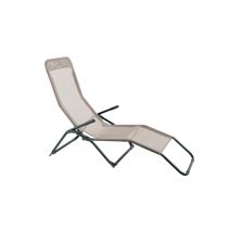 Chaise longue en acier taupe