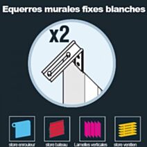U1/ 2 Équerres murales fixes (Blanches)