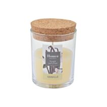 Bougie en pot couvercle Essentiel vanille Ø7 x H9 cm - HOMEA