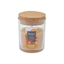 Bougie en pot couvercle Essentiel orange épicée Ø7 x H9 cm - HOMEA