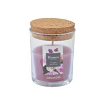 Bougie en pot couvercle Essentiel orchidée Ø7 x H9 cm - HOMEA