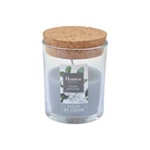 Bougie en pot couvercle Essentiel fleur de coton Ø7 x H9 cm - HOMEA