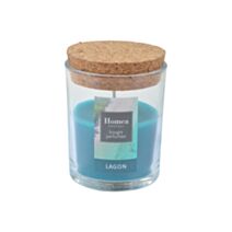 Bougie en pot couvercle Essentiel lagon Ø7 x H9 cm - HOMEA