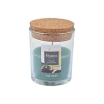 Bougie en pot couvercle Essentiel thé vert Ø7 x H9 cm - HOMEA