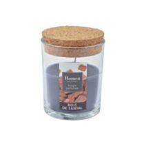 Bougie en pot couvercle Essentiel bois de santal Ø7 x H9 cm - HOMEA