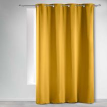 RIDEAU A OEILLETS 135 x 240 CM OCCULTANT UNI OCCULT MIEL