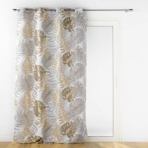 RIDEAU A OEILLETS 140 x 260 CM POLYESTER IMPRIME METALLISE MOGADOR