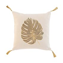 COUSSIN DEHOUSSABLE POMPONS 40 x 40 CM COTON IMPRIME METALLISE MOGADOR DESSIN PLACE