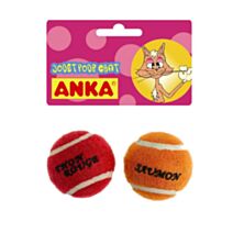 Jouet Chat 2 Balles Tennis Parfumées Saumon Thon Rouge - ANKA