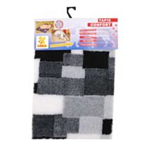 Tapis Chien Confort Patchwork 38x50cm Blanc Noir - ANKA