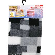 Tapis Chien Confort Patchwork 50x75cm Blanc Noir - ANKA