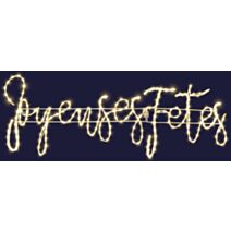 Décor LED "joyeuses fête" à suspendre - BLACHERE