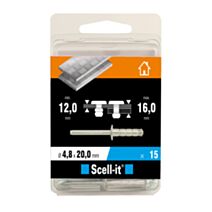 Boîte de 15 rivets multi-serrage Ø 4.8 x 20 mm - SCELL IT
