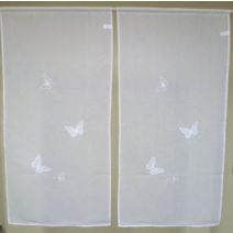 Vitrage droit à la paire 60x120cm blanc 011