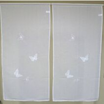 Vitrage droit à la paire 60x120cm blanc 011 - ROCLE