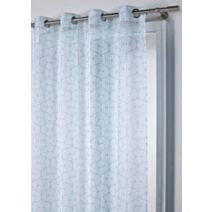 Voilage Garden 140x240cm vert argent imprimé feuilles - ROCLE