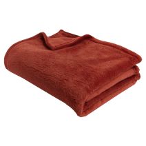 Plaid Polyester Coral Fleece 150x120cm Terracotta