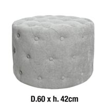 Pouf 60x60x42cm Wilma gris perle - JBY CREATION